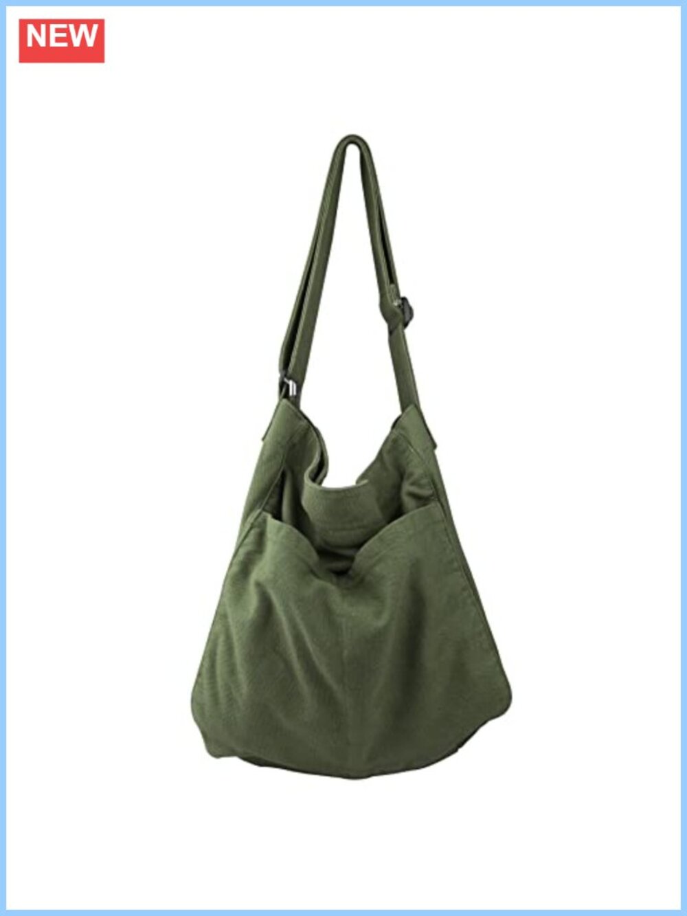 Canvas Hobo Crossbody Shoulder Tote Bag Multi-Pocket Casual Purse Travel Work